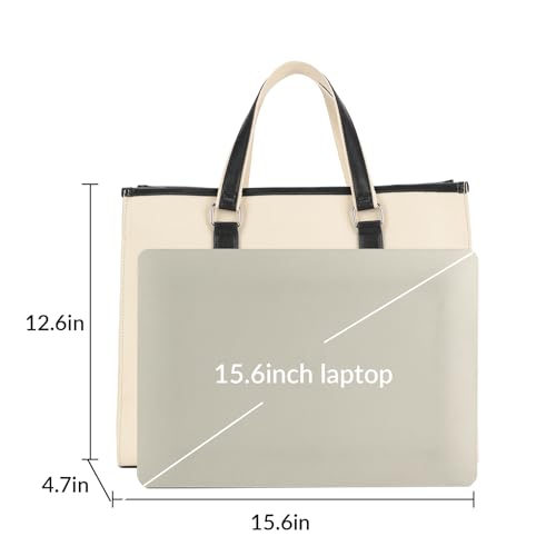 I IHAYNER Sac fourre-tout pour ordinateur portable Sac en toile pour ordinateur portable 15,6 pouces Sacs à bandoulière de travail pour femmes Sac de travail de bureau d'affaires Sac porte-documents Sac d'université