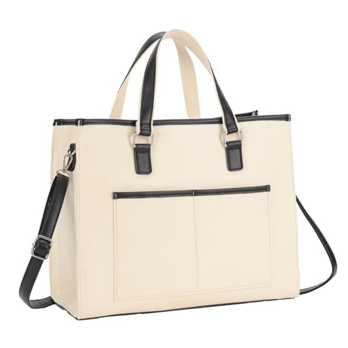 I IHAYNER Sac fourre-tout pour ordinateur portable Sac en toile pour ordinateur portable 15,6 pouces Sacs à bandoulière de travail pour femmes Sac de travail de bureau d'affaires Sac porte-documents Sac d'université