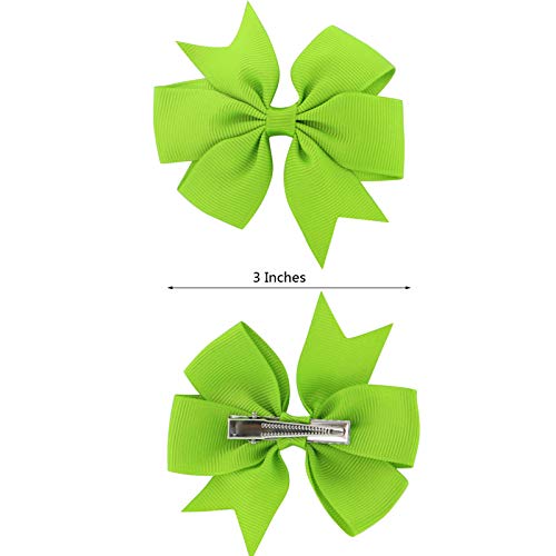 40Piece 3 Inch Boutique Grosgrain Ribbon Pinwheel Hair Bows Alligator Clips For Girls Babies Toddlers Accessories Teens In Pairs