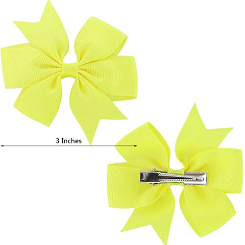 40Piece 3 Inch Boutique Grosgrain Ribbon Pinwheel Hair Bows Alligator Clips For Girls Babies Toddlers Accessories Teens In Pairs