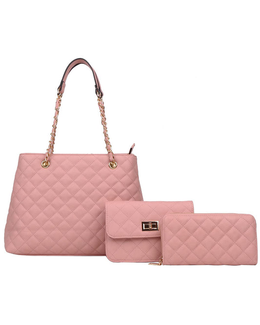 Fashion Handbags for Women Leather Satchel Purses Set Quilted Tote Shoulder Bag for work/gift