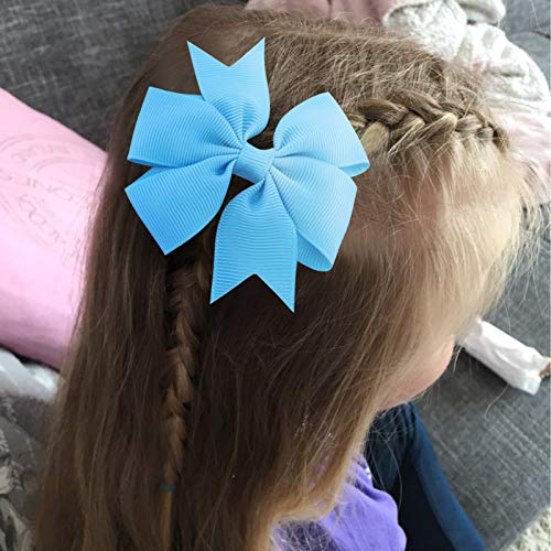 40Piece 3 Inch Boutique Grosgrain Ribbon Pinwheel Hair Bows Alligator Clips For Girls Babies Toddlers Accessories Teens In Pairs