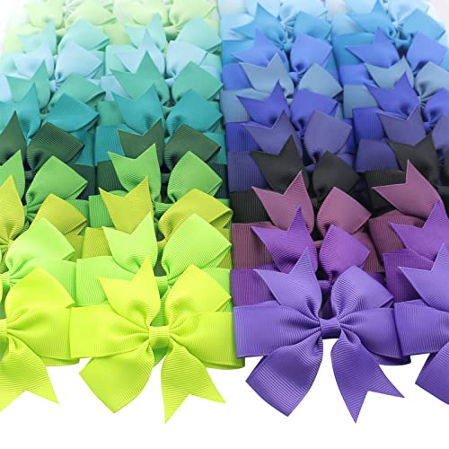 40Piece 3 Inch Boutique Grosgrain Ribbon Pinwheel Hair Bows Alligator Clips For Girls Babies Toddlers Accessories Teens In Pairs