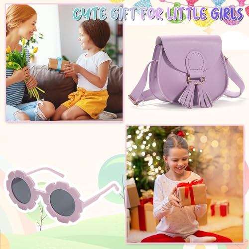 Sac à main pour filles, sac à bandoulière pour enfants, sacs à bandoulière pour tout-petits, sacs à pompons pour filles de 2 à 14 ans, dans une boîte cadeau 