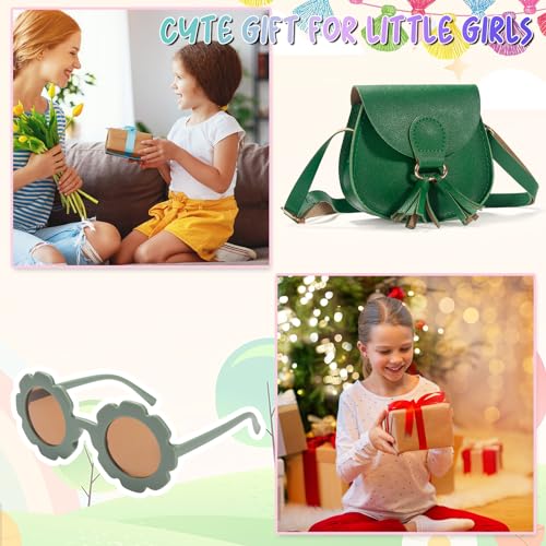 Sac à main pour filles, sac à bandoulière pour enfants, sacs à bandoulière pour tout-petits, sacs à pompons pour filles de 2 à 14 ans, dans une boîte cadeau 