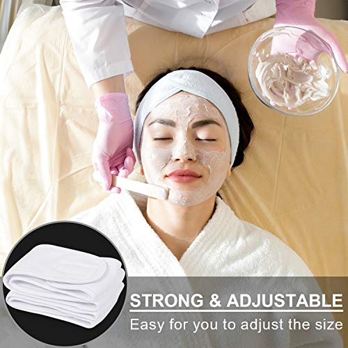 Whaline Spa Facial Headband Make Up Wrap Head Terry Cloth Headband Adjustable Towel for Face Washing,Shower, 3 Pieces (White, Black, Gray)