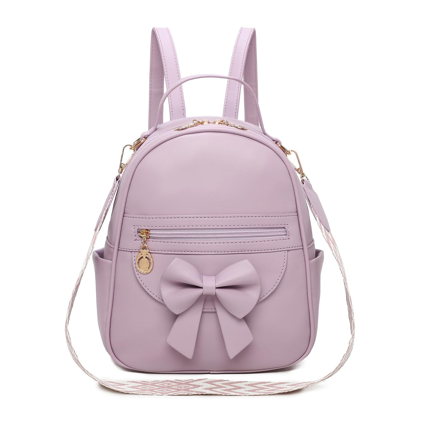 I IHAYNER Mini sac à dos pour filles, joli sac à dos en cuir avec nœud papillon pour filles, petit sac à bandoulière de créateur, sac à main tendance pour femmes, noir pur