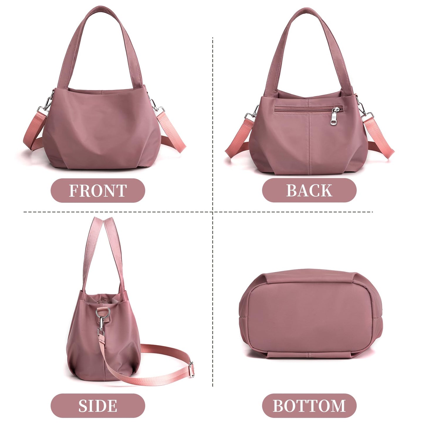 I IHAYNER Mini Hobo Bags for Women Purses and Handbags Trendy Small Shoulder Satchel Bags Nylon Crossbody Bags for Ladies