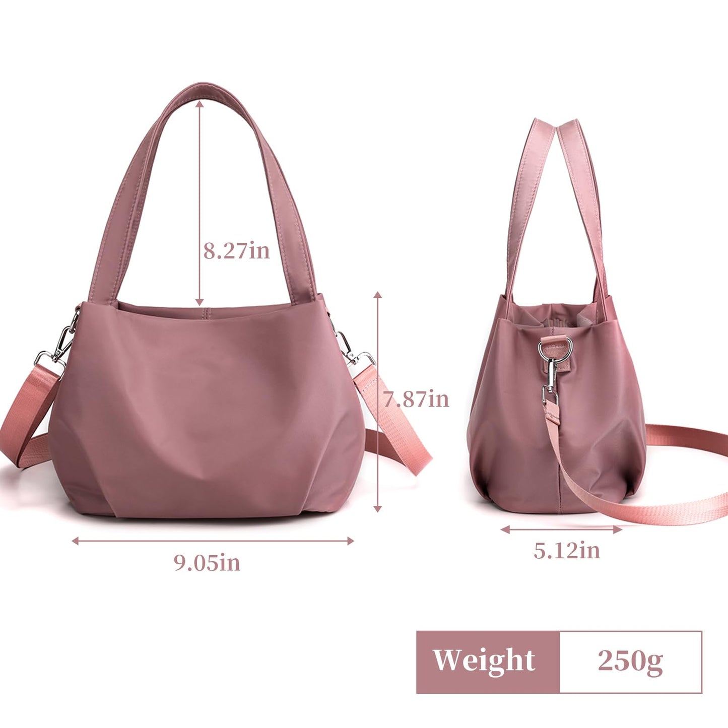 I IHAYNER Mini Hobo Bags for Women Purses and Handbags Trendy Small Shoulder Satchel Bags Nylon Crossbody Bags for Ladies