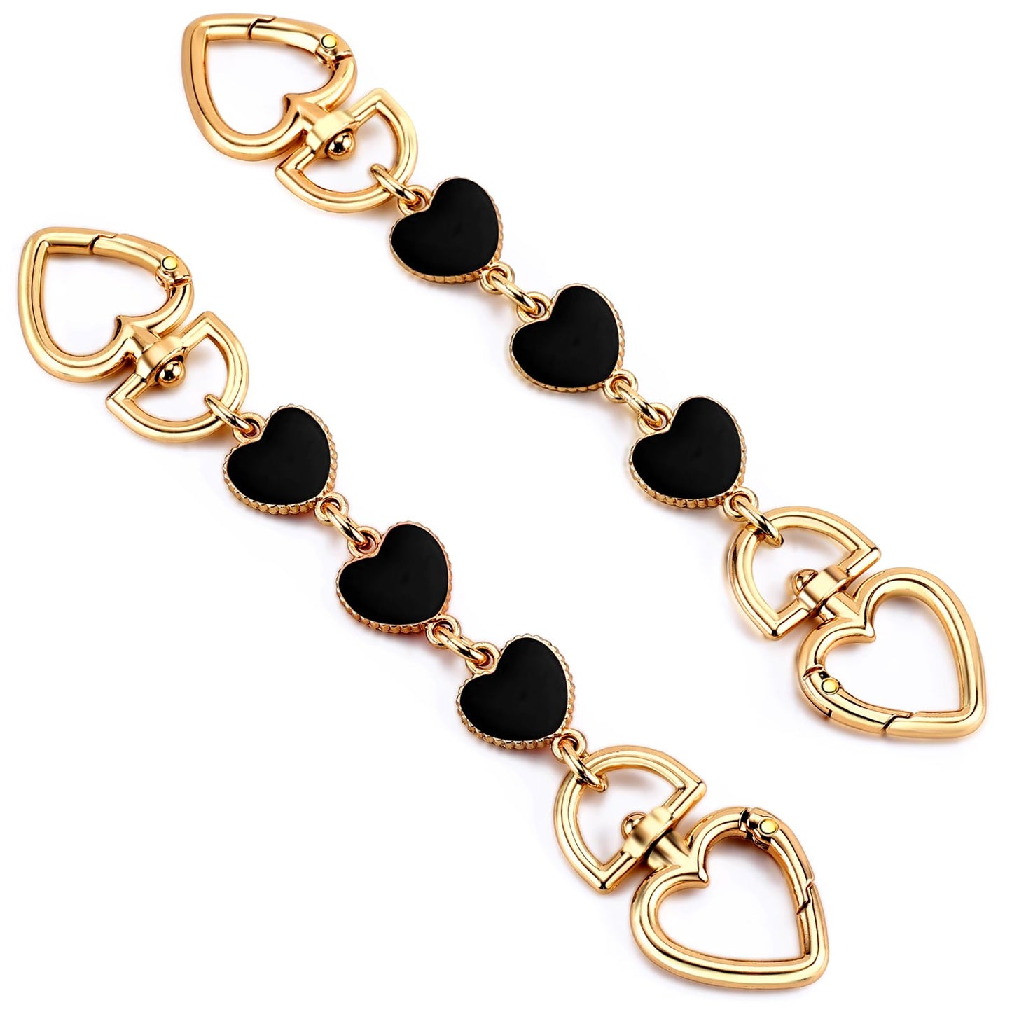 2Pcs Bag Extender Chain Heart Moon Purse Strap Extenders for Handbags Purse Extender Chain Gold Chain Purse Strap Replacement White Purse Accessories Bag Charms for Handbags Purse Making Supplies