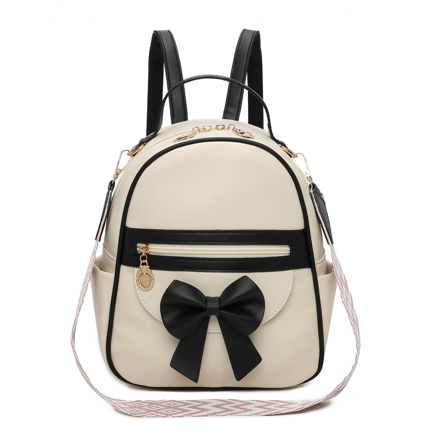 I IHAYNER Mini sac à dos pour filles, joli sac à dos en cuir avec nœud papillon pour filles, petit sac à bandoulière de créateur, sac à main tendance pour femmes, noir 