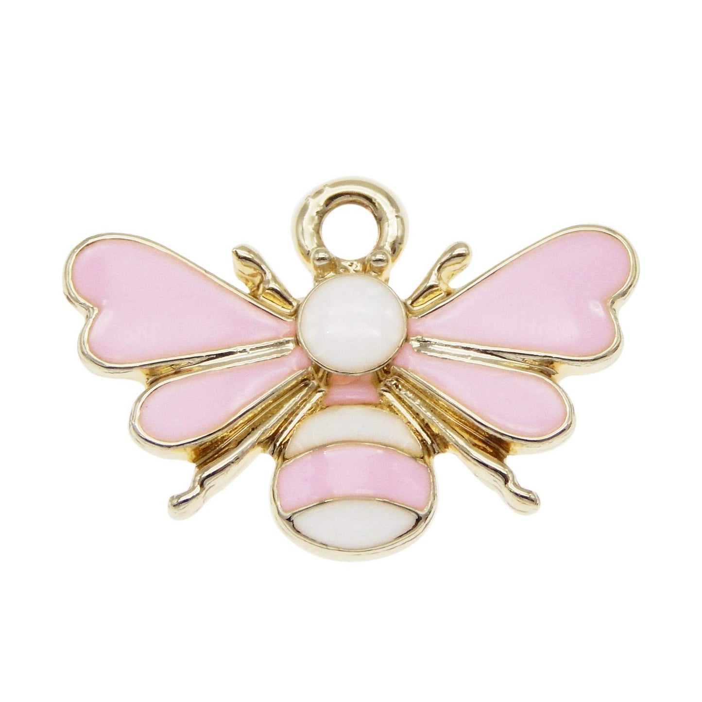 30pcs Mixed Colors Cute Bees Charms Enamel Gold Plated Honeybee Pendant for DIY Jewelry Making Necklace Bracelet Earring Jewelry Accessories