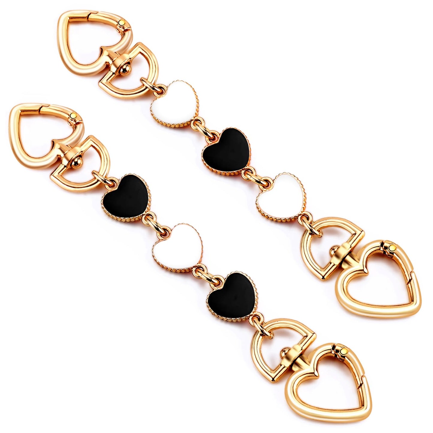 2Pcs Bag Extender Chain Heart Moon Purse Strap Extenders for Handbags Purse Extender Chain Gold Chain Purse Strap Replacement White Purse Accessories Bag Charms for Handbags Purse Making Supplies