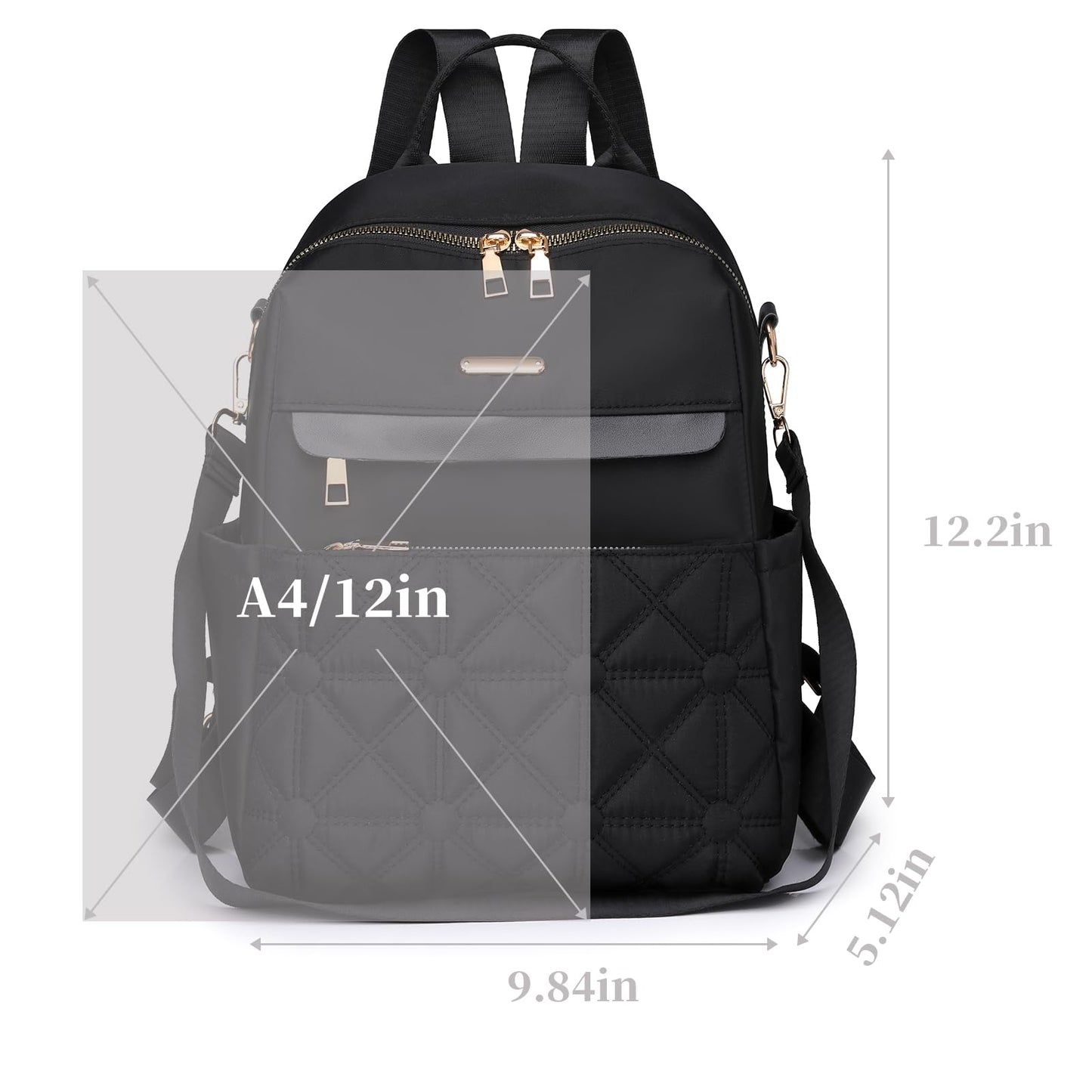 I IHAYNER Sac à dos en nylon pour femme Sac à main polyvalent à la mode Sacs à bandoulière pour femme Sac à dos de voyage décontracté matelassé Marron 