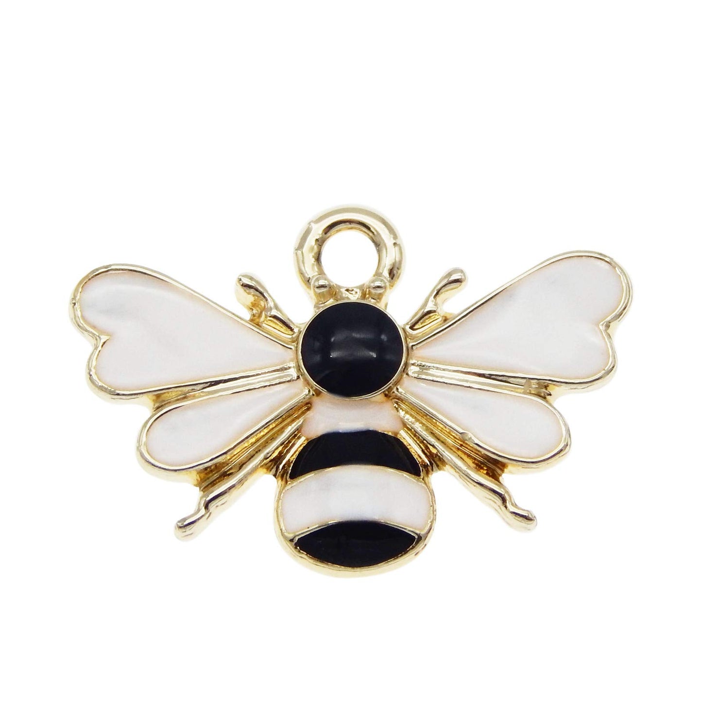 30pcs Mixed Colors Cute Bees Charms Enamel Gold Plated Honeybee Pendant for DIY Jewelry Making Necklace Bracelet Earring Jewelry Accessories