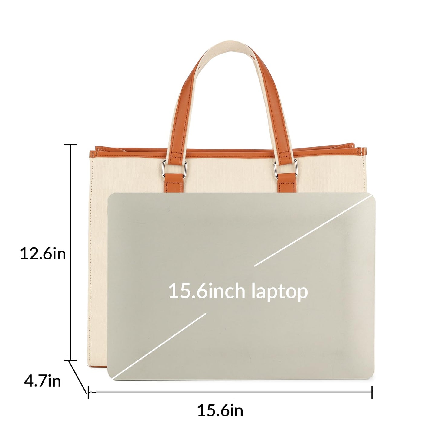 I IHAYNER Sac fourre-tout pour ordinateur portable Sac en toile pour ordinateur portable 15,6 pouces Sacs à bandoulière de travail pour femmes Sac de travail de bureau d'affaires Sac porte-documents Sac d'université