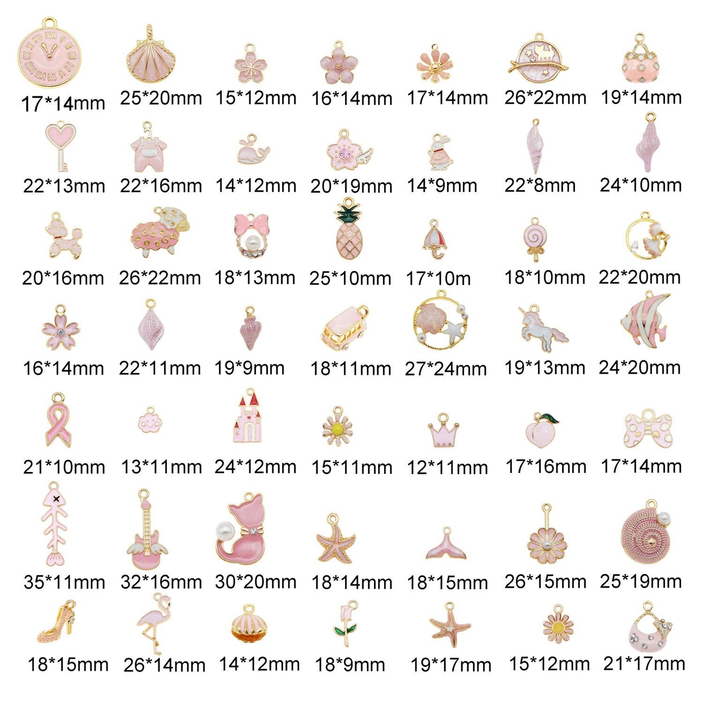 40Pcs Charms for Jewelry Making Assorted 40 Styles Gold-Plated Enamel Charms Earring Charms for DIY Necklace Bracelet Jewelry Making and Crafting