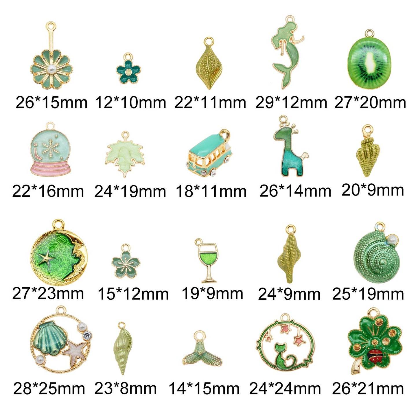 40Pcs Charms for Jewelry Making Assorted 40 Styles Gold-Plated Enamel Charms Earring Charms for DIY Necklace Bracelet Jewelry Making and Crafting