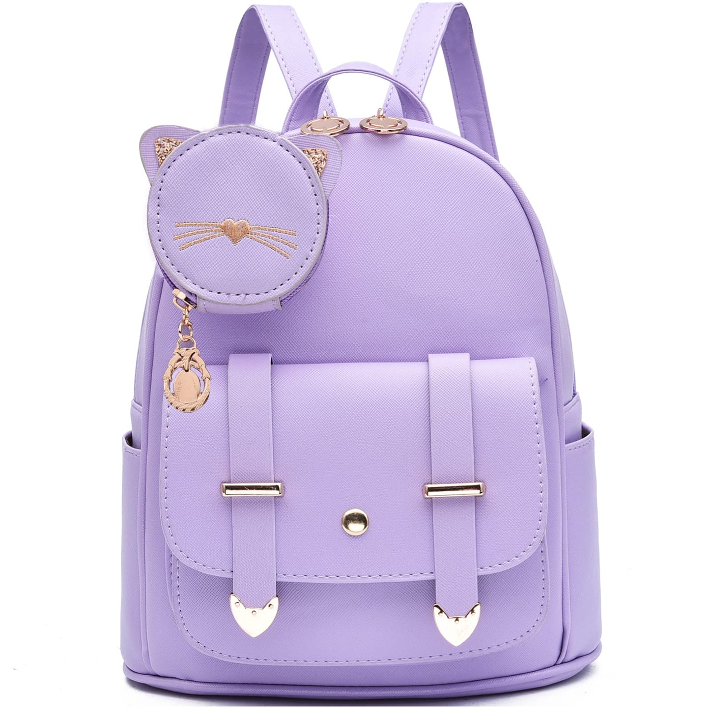 I IHAYNER Women Fashion Backpack Mini Backpack Purse for Women Satchel Bag Cute Leather Small Backpack Purse with Kitty Purse