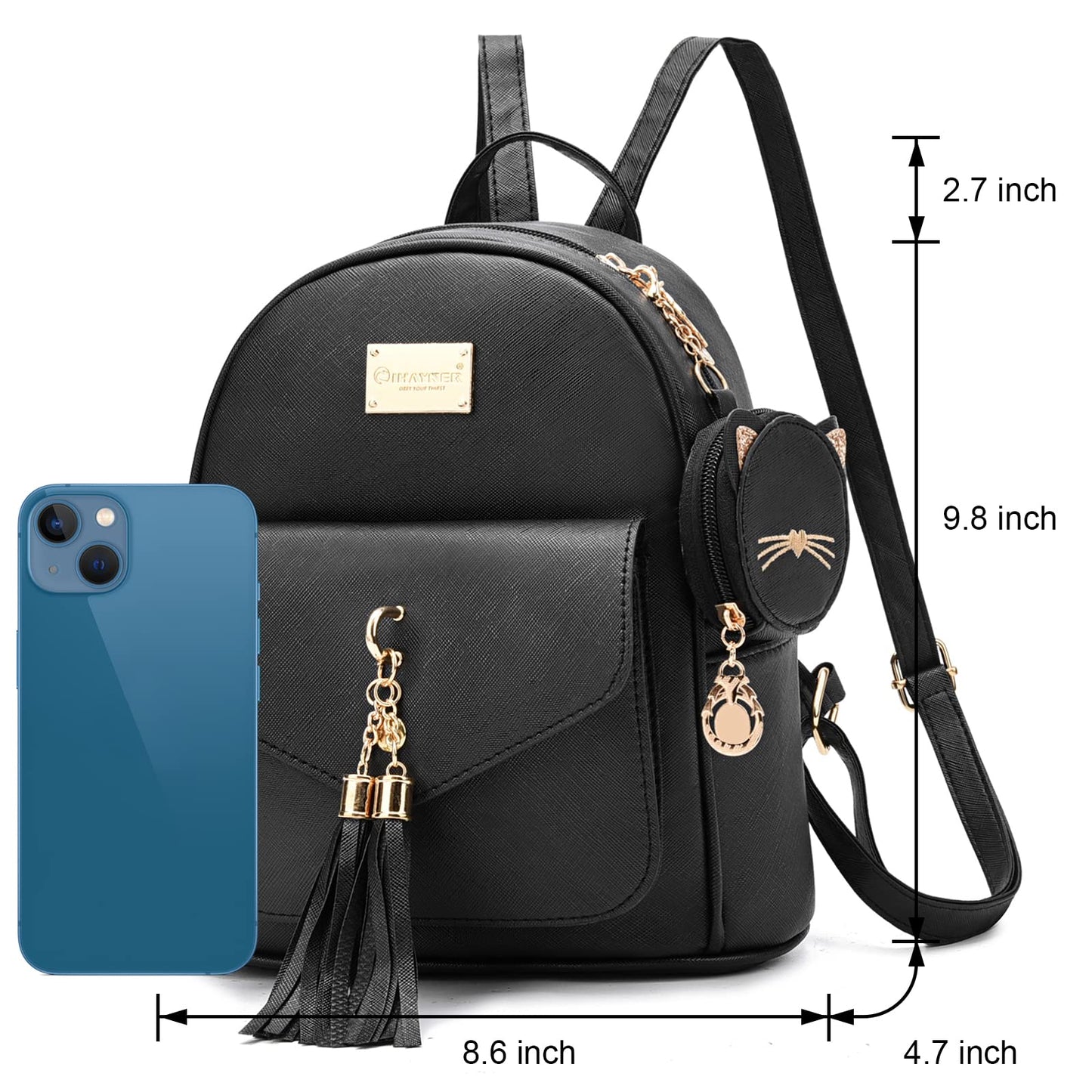 I IHAYNER Sac à dos tendance pour filles Mini sac à main Sac à dos pour femmes Petit sac à dos en cuir Sac à main pour adolescentes avec porte-monnaie