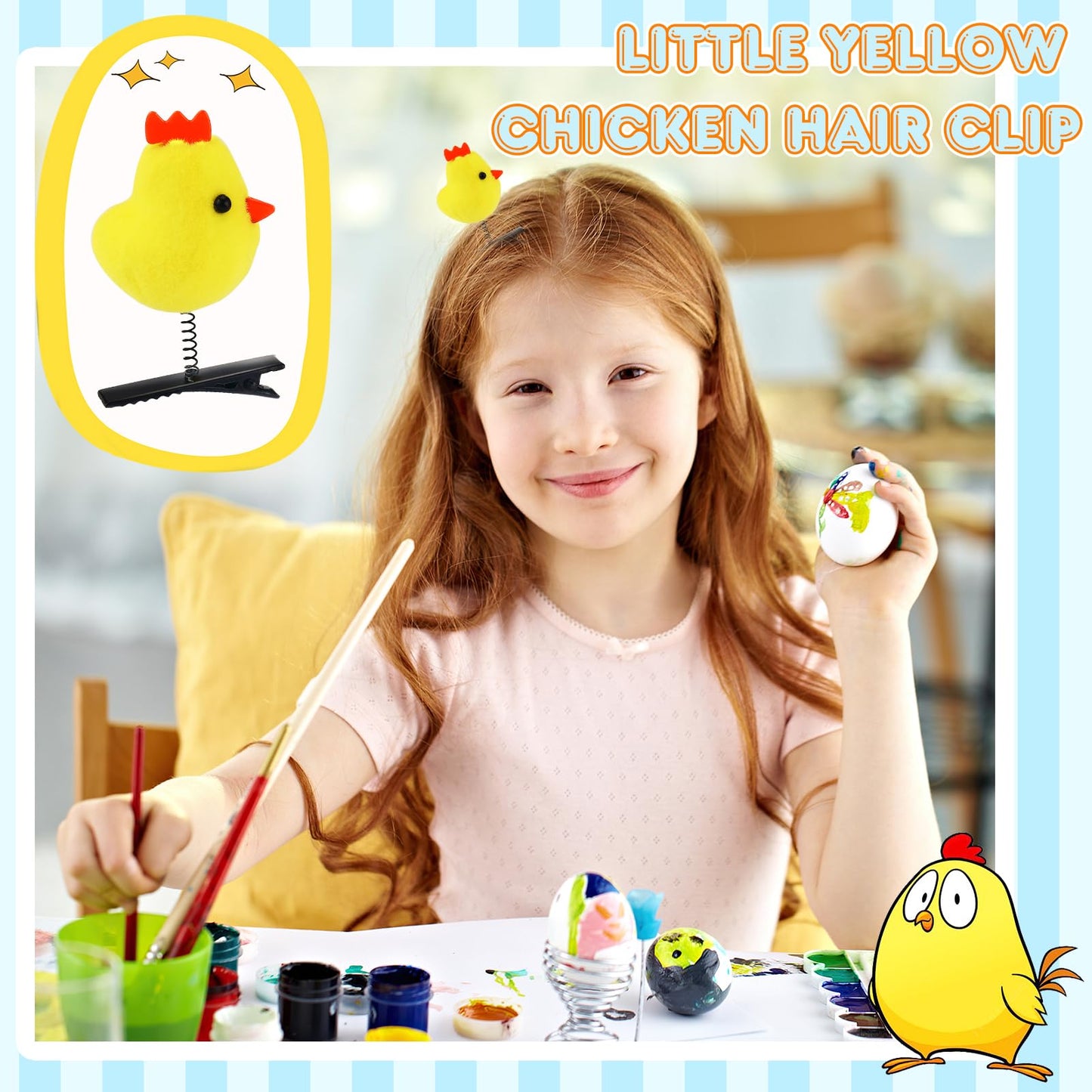 10pcs Yellow Duck Bow Hair Clips for Women Girls Toddler Pet Fun Mini Hairpins Set for Thin Thick Long Short Hair Barrettes Natural Metal Kawaii Kids Hair Accessories for School Home Party