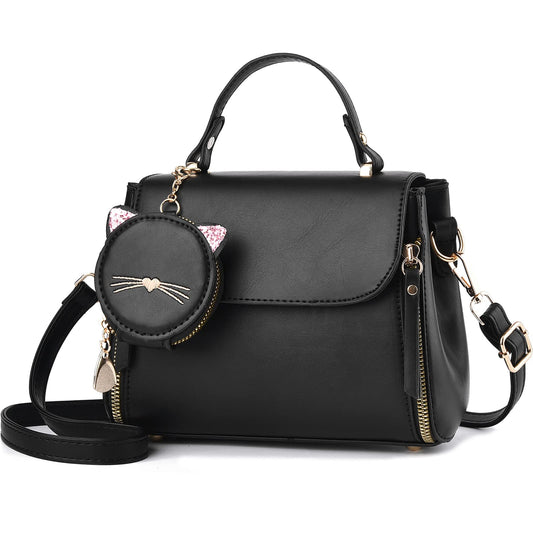 I IHAYNER Sacs à main et sacs à main tendance pour femmes Sac à poignée supérieure Petit sac à bandoulière pour filles pour dames avec sac à main Kitty