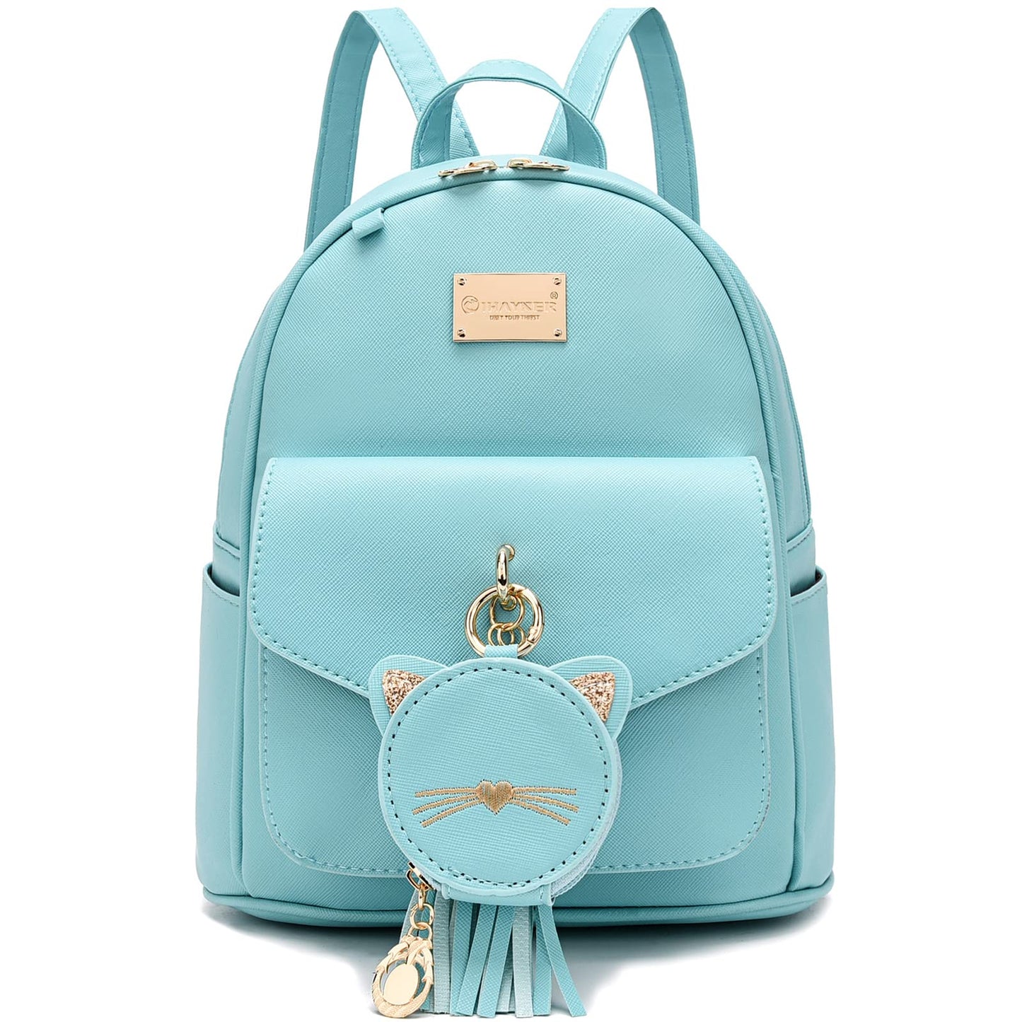 I IHAYNER Mini sac à dos pour filles Petit sac à dos pour adolescentes Femmes Mini sac à dos en cuir Sac à dos pour enfants avec sac à main Chaton 