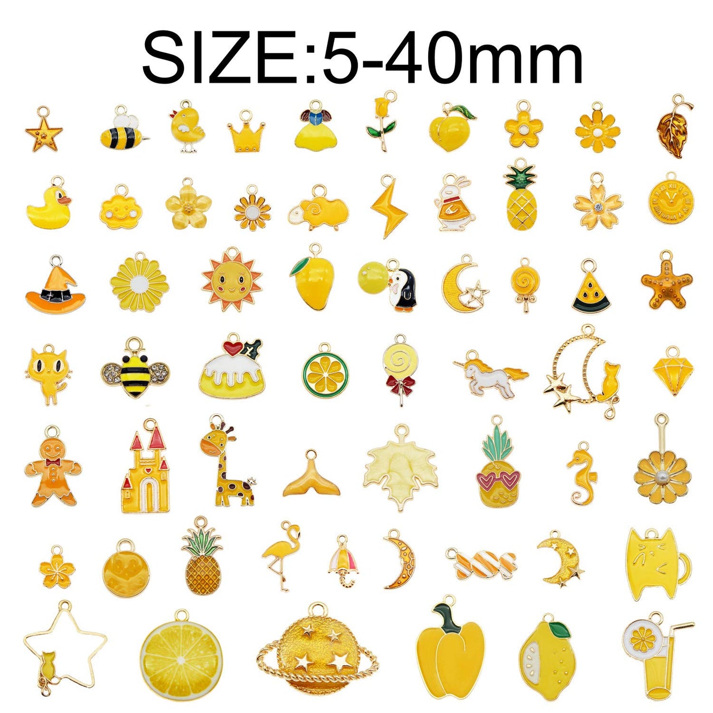 40Pcs Charms for Jewelry Making Assorted 40 Styles Gold-Plated Enamel Charms Earring Charms for DIY Necklace Bracelet Jewelry Making and Crafting