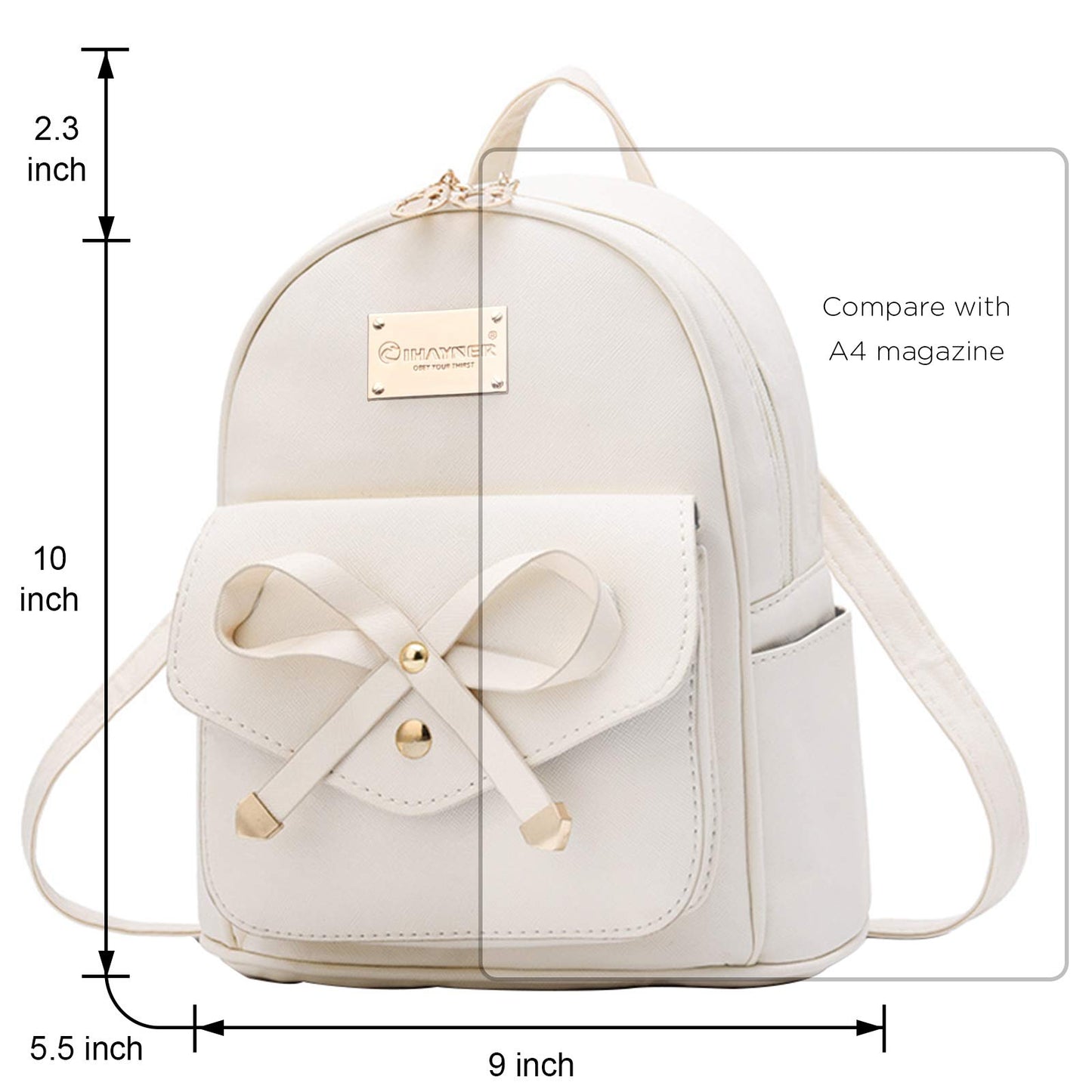 I IHAYNER Mini sac à dos en cuir avec nœud papillon pour filles 