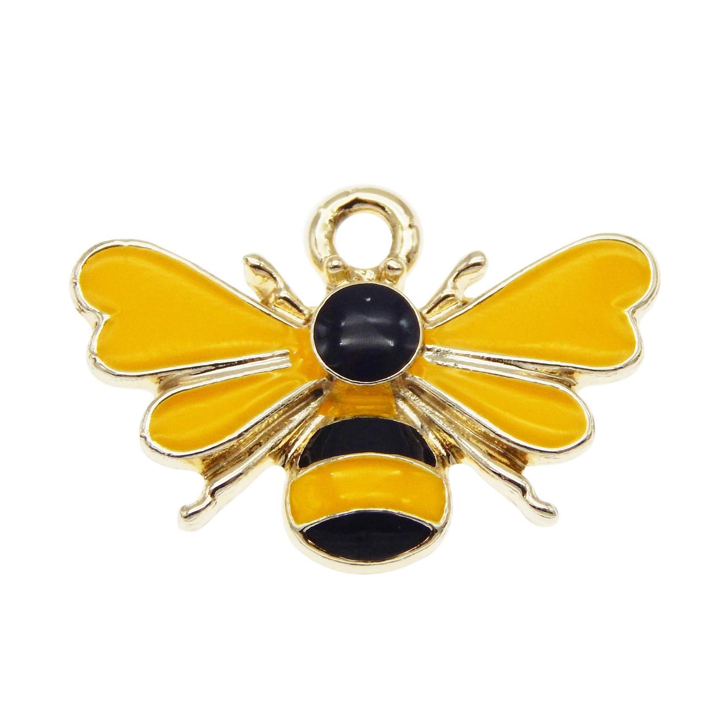 30pcs Mixed Colors Cute Bees Charms Enamel Gold Plated Honeybee Pendant for DIY Jewelry Making Necklace Bracelet Earring Jewelry Accessories