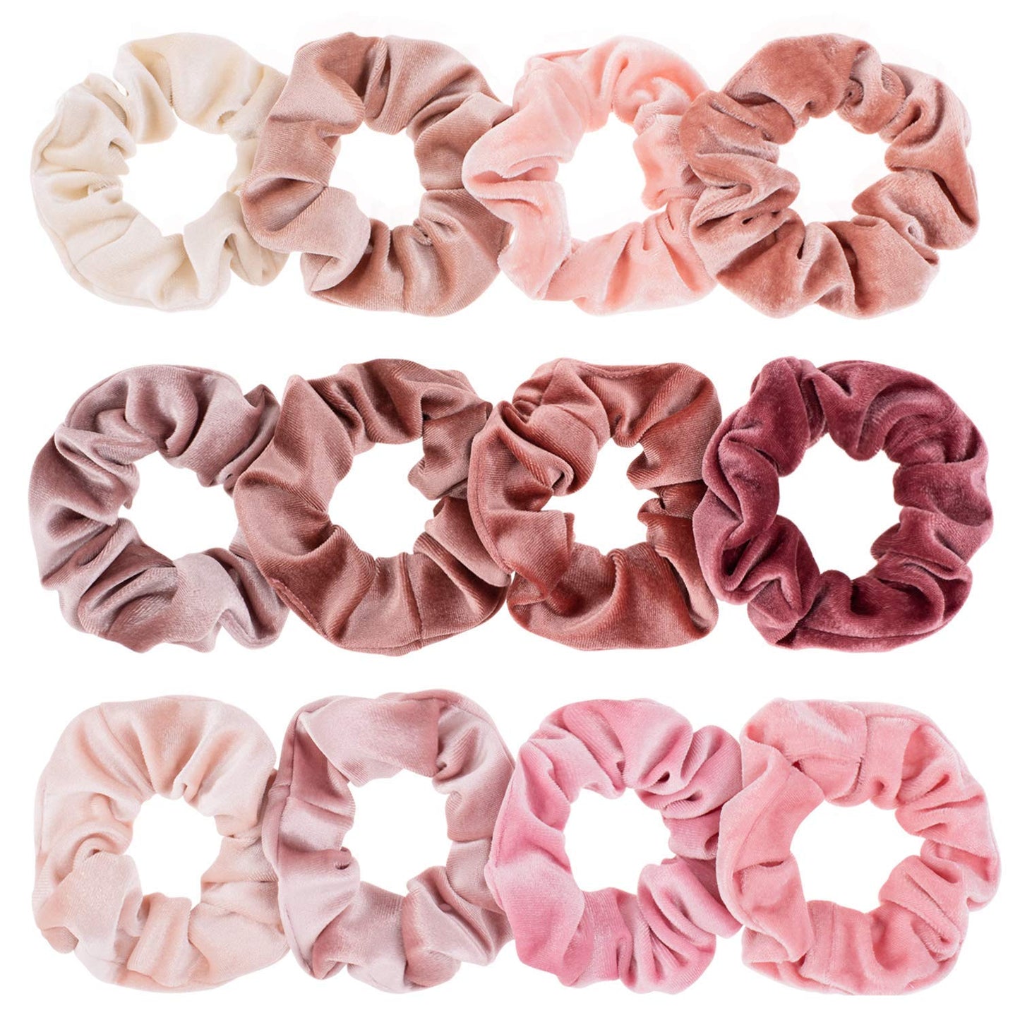 Whaline 12 Pack Hair Scrunchies Premium Velvet Scrunchy Elastic Hair Bands for Girls, Women Hair Accessories (12 Colors)