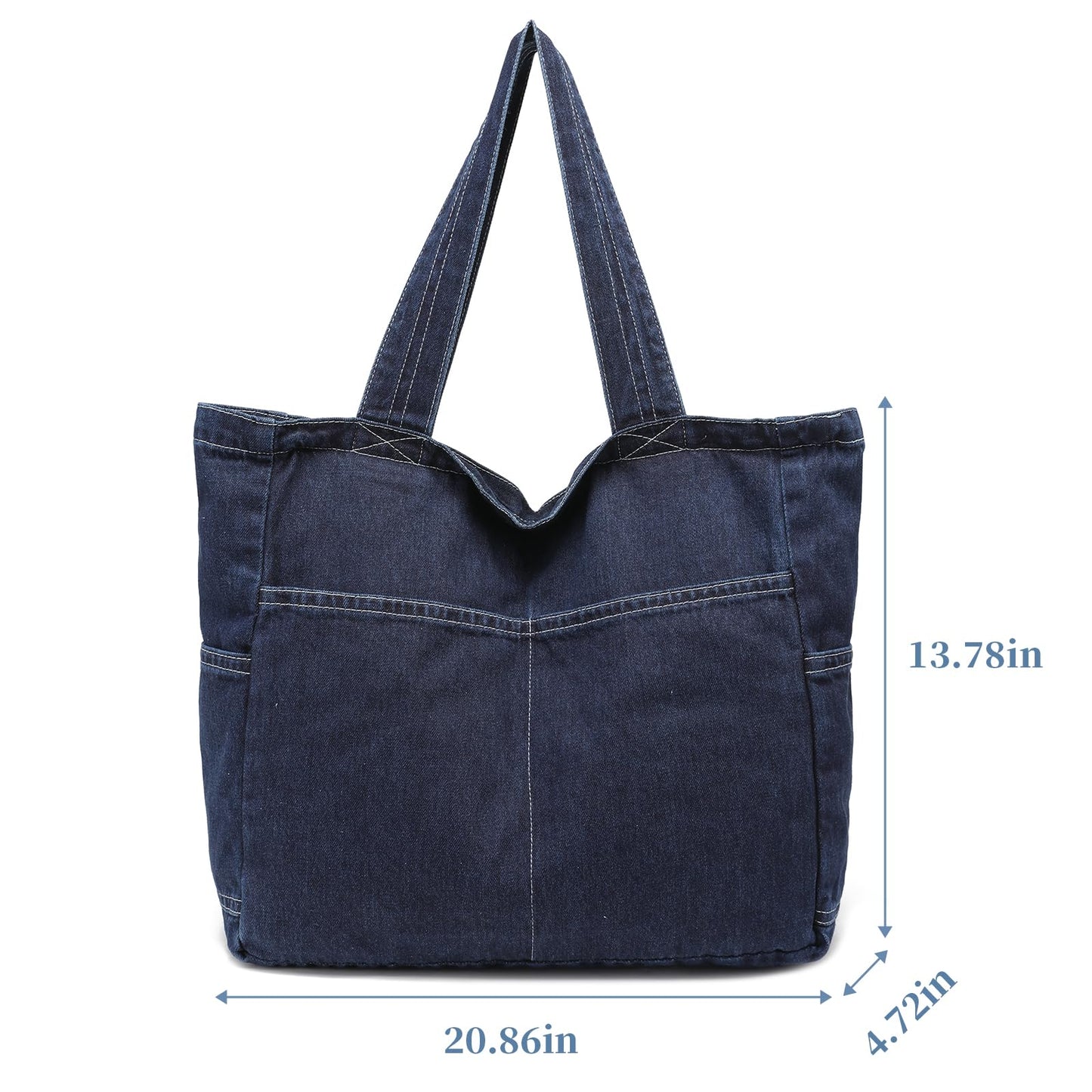 I IHAYNER Grand sac fourre-tout pour femme avec fermeture éclair Sacs à main décontractés Sac en jean pour tous les jours pour le travail, les voyages, la salle de sport