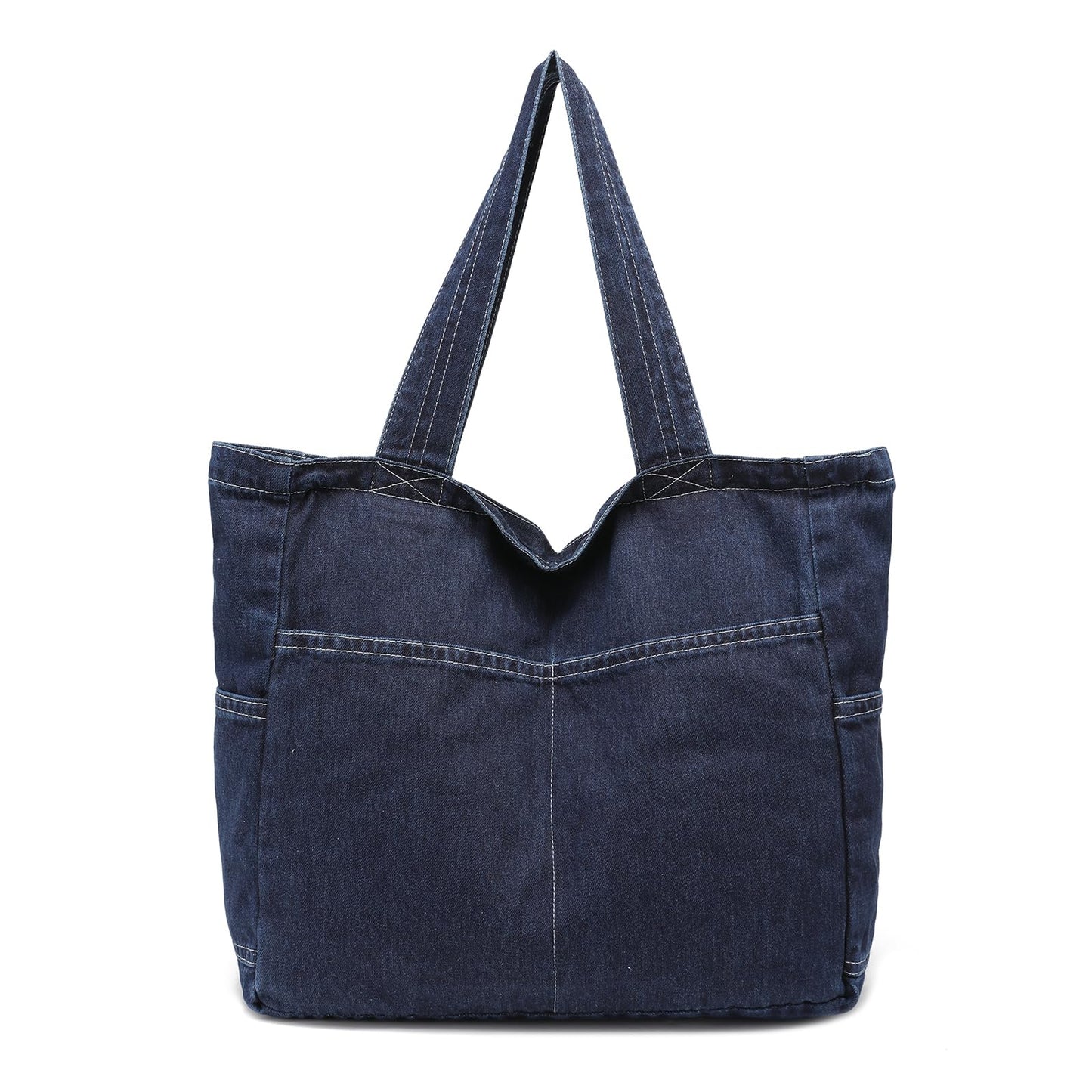 I IHAYNER Grand sac fourre-tout pour femme avec fermeture éclair Sacs à main décontractés Sac en jean pour tous les jours pour le travail, les voyages, la salle de sport