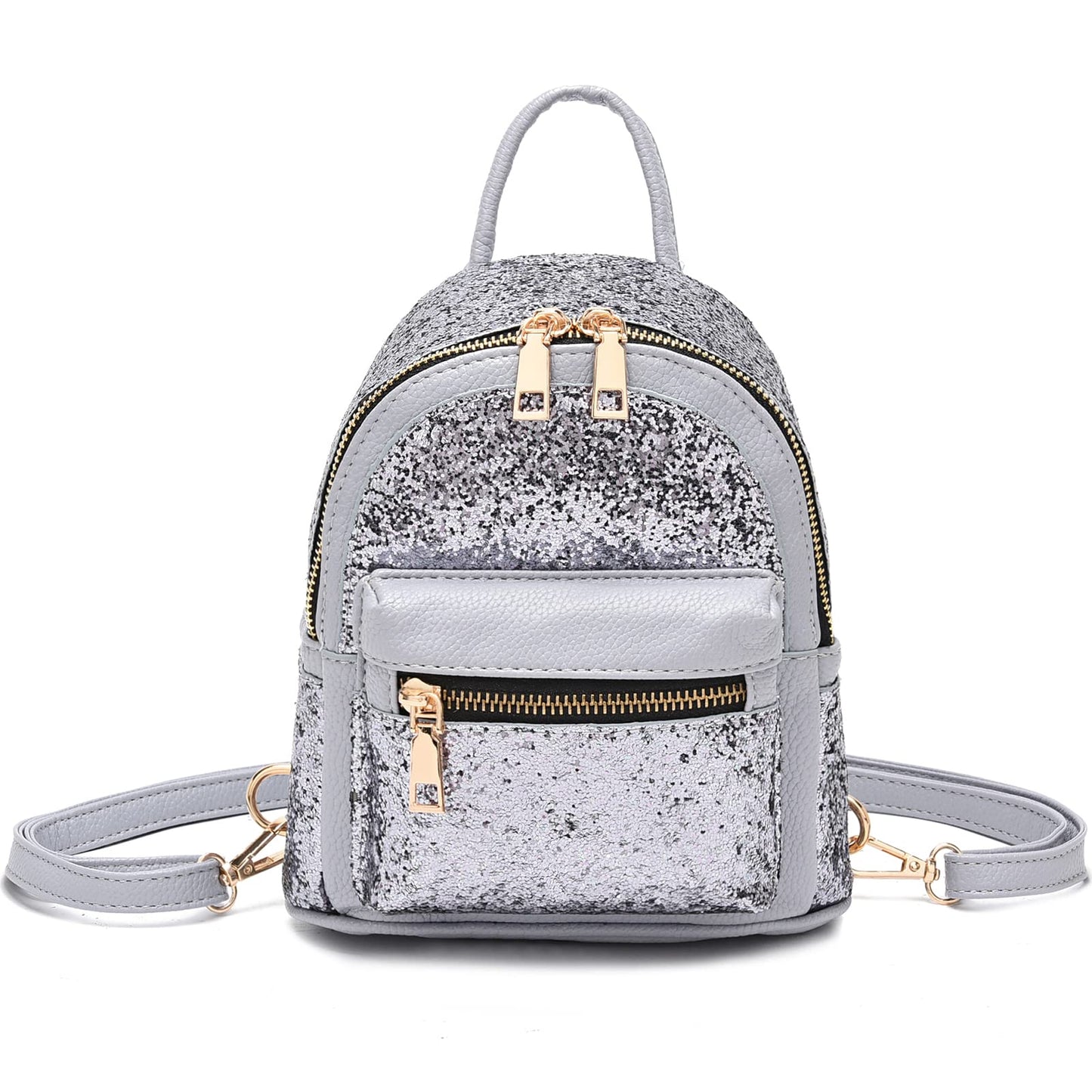 I IHAYNER Women Cute Sequin Mini Backpack Leather Purse Women Backpack Leather Cross Body Bag Pink