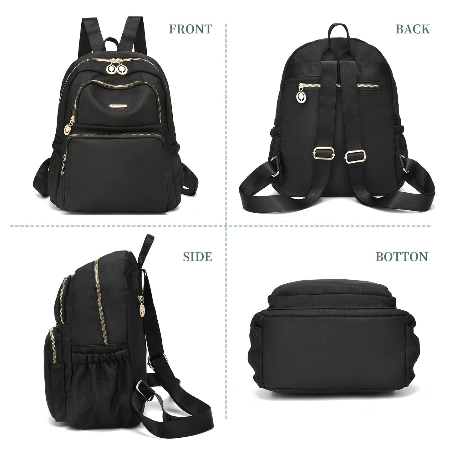 I IHAYNER Mini Backpack Purse Small Backpack for Women Lightweight Nylon Travel Bags Small Casual Daypacks for College Work Black