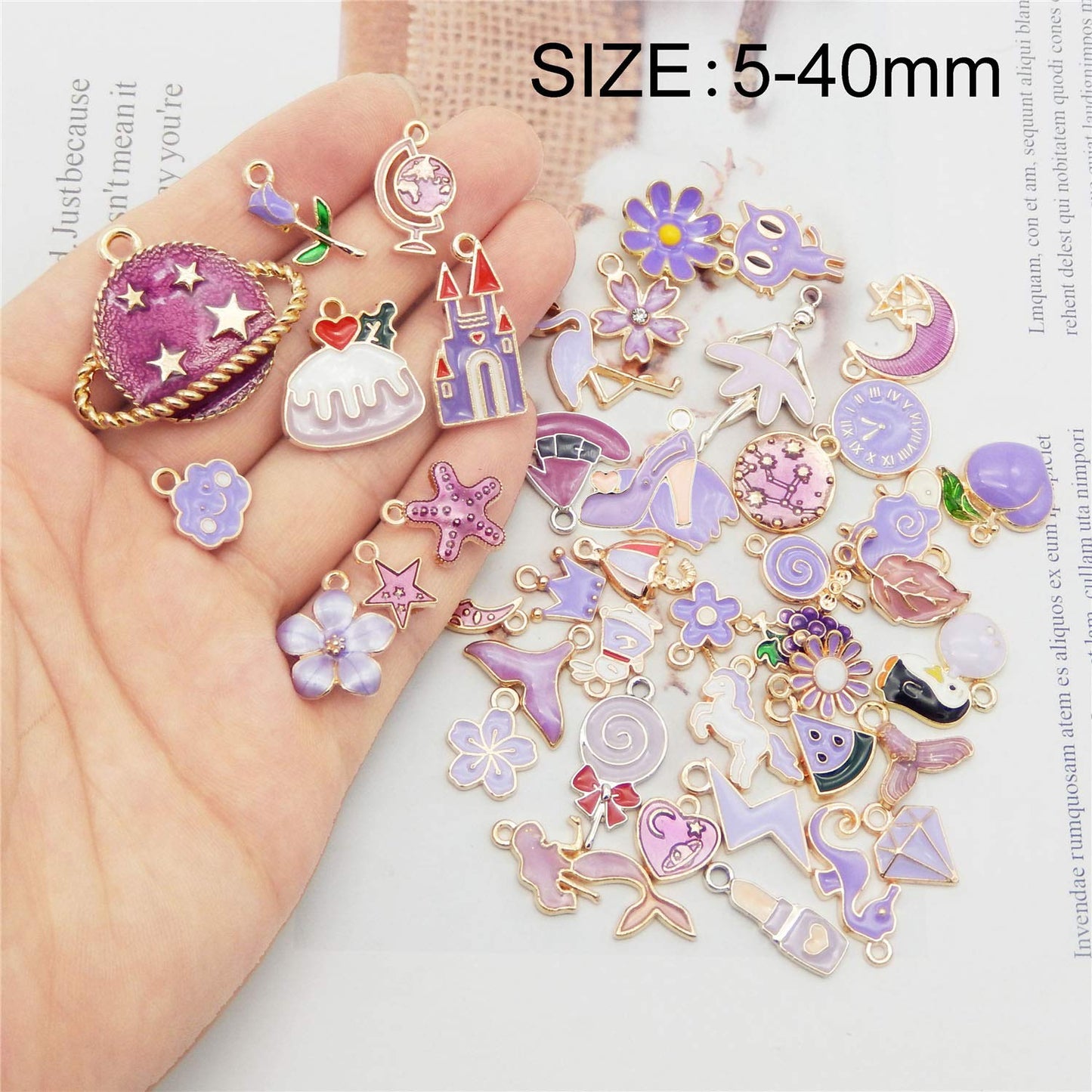 40Pcs Charms for Jewelry Making Assorted 40 Styles Gold-Plated Enamel Charms Earring Charms for DIY Necklace Bracelet Jewelry Making and Crafting