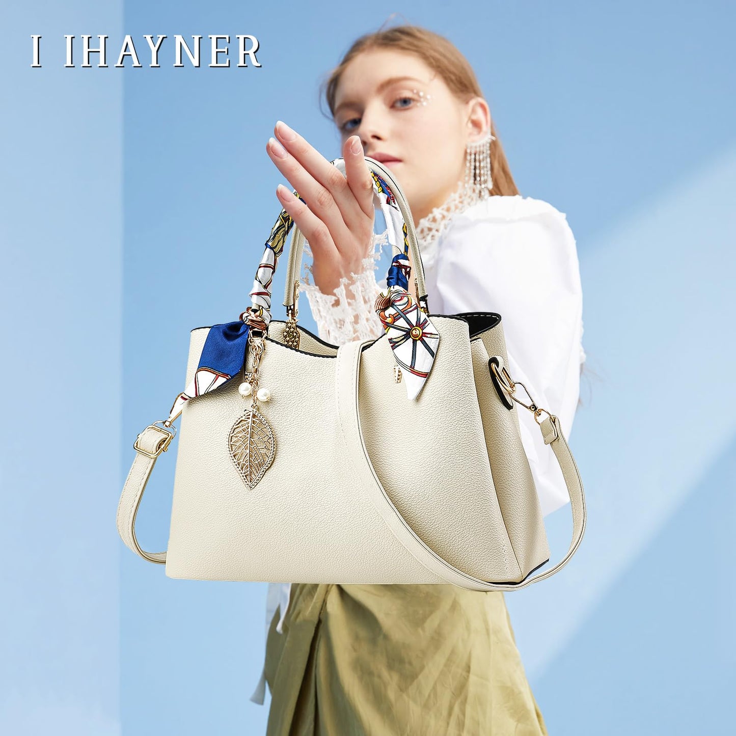 I IHAYNER Women Purses and Handbags Leather Top Handle Handbags Satchel Shoulder Bags for Mom Messenger Tote Bag for Ladies