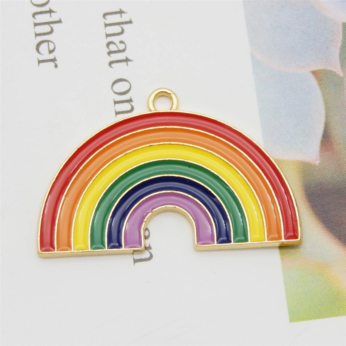 40 pcs Gold Plated Rainbow Clouds Enamel Dainty Dangle Rainbow Pendants Charms for Jewelry Making Necklace Bracelet