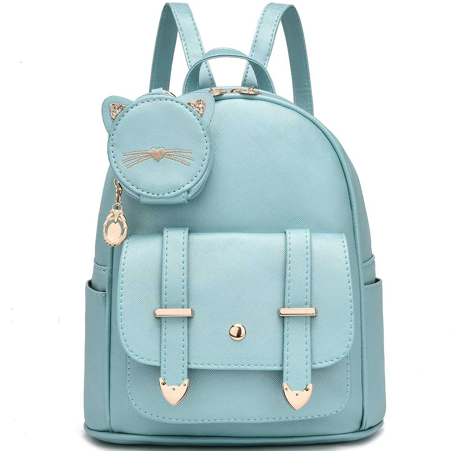 I IHAYNER Women Fashion Backpack Mini Backpack Purse for Women Satchel Bag Cute Leather Small Backpack Purse with Kitty Purse