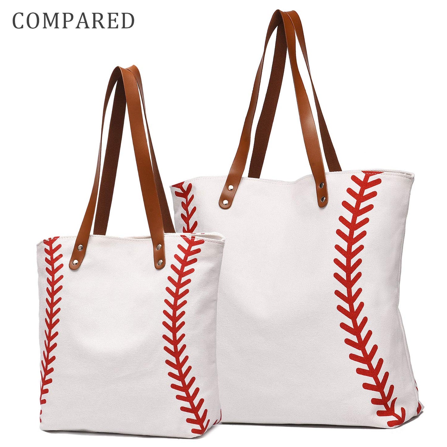 Large Baseball Tote Bag Sports Printing Utility Top Handle Shoulder Bag Canvas Sport Travel Beach for Women Gifts