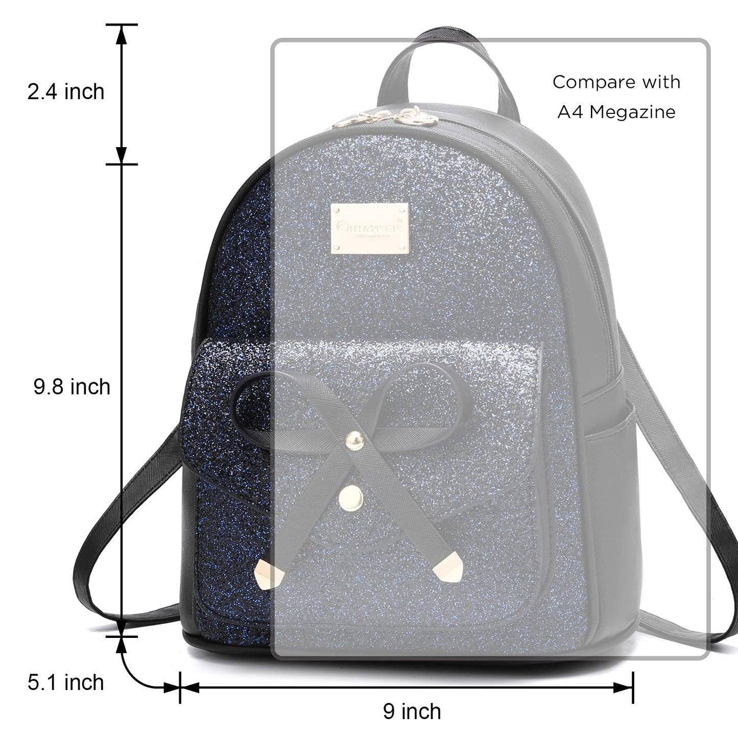 I IHAYNER Women Cute Glitter Sequin Mini Backpack for Women Small Bowknot Leather Purse Fashion Backpack Purse for Women