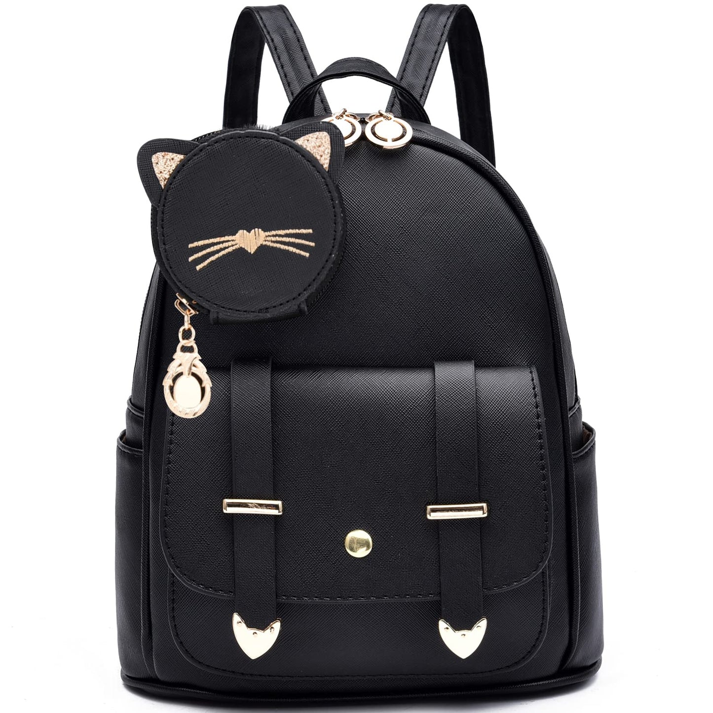 I IHAYNER Women Fashion Backpack Mini Backpack Purse for Women Satchel Bag Cute Leather Small Backpack Purse with Kitty Purse