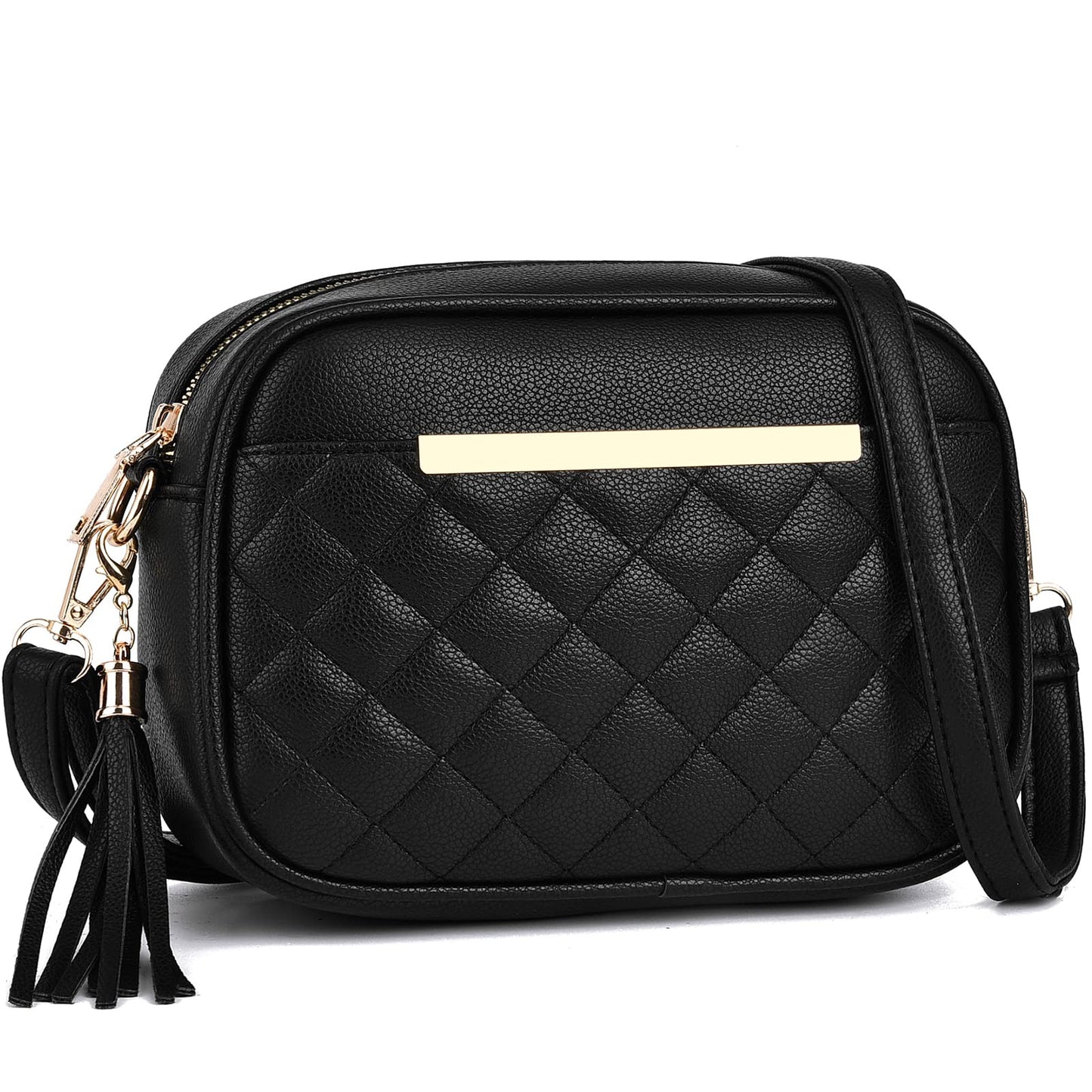 I IHAYNER Petit sac à main mignon pour femme, sac à bandoulière matelassé pour filles, sac à main léger avec pompon 