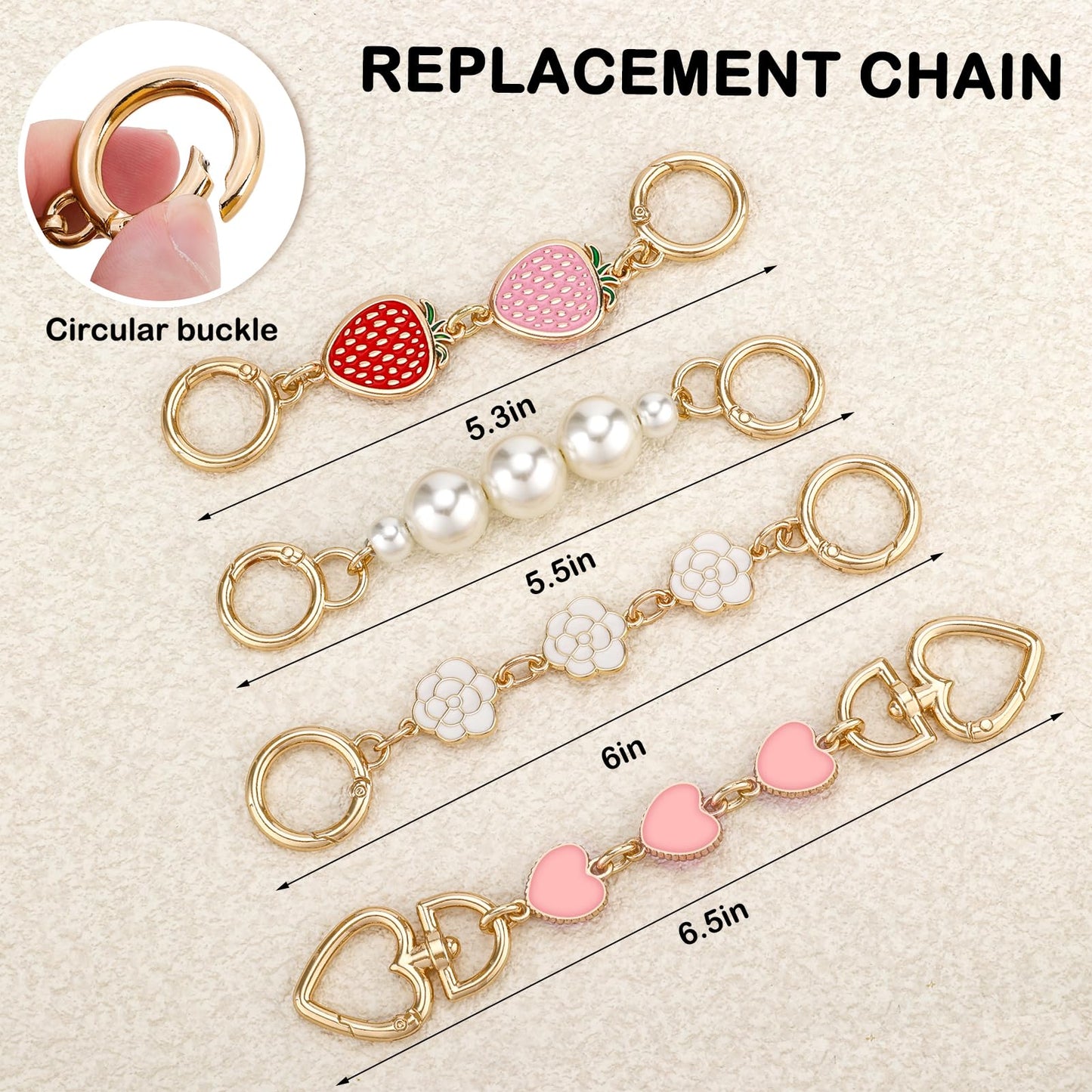 2Pcs Bag Extender Chain Metal Pearl Double Purse Strap Extenders for Handbags Crossbody Bag Gold Purse Extender Chain Purse Strap Replacement Black White Purse Accessories Bag Charms Mobile Phone Case