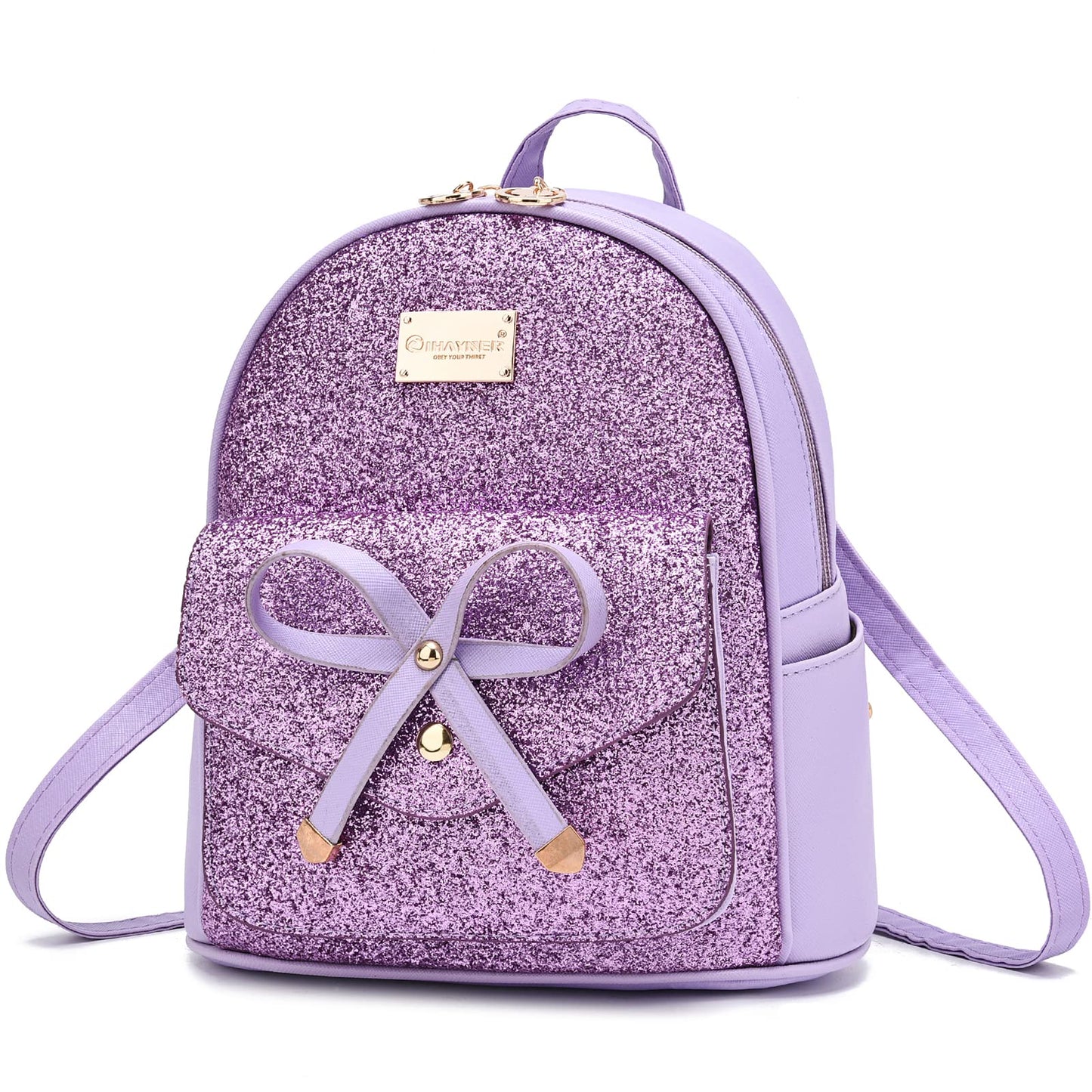 I IHAYNER Women Cute Glitter Sequin Mini Backpack for Women Small Bowknot Leather Purse Fashion Backpack Purse for Women