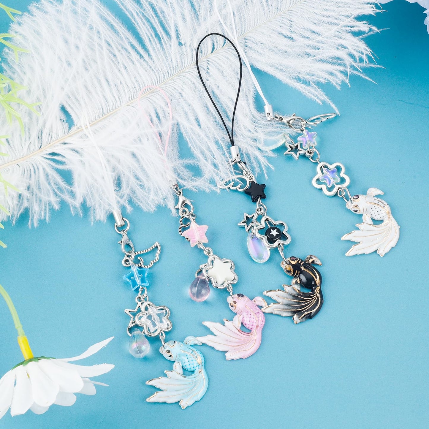 4Pcs Cute Phone Charms Y2K Pink Cell Phone Charms for Case Kawaii Car Phone Charm Kit Black Charms for Phone Blue Phone Keychain Charm Aesthetic Accessories for Phone Bag Airpods Camera Pendant