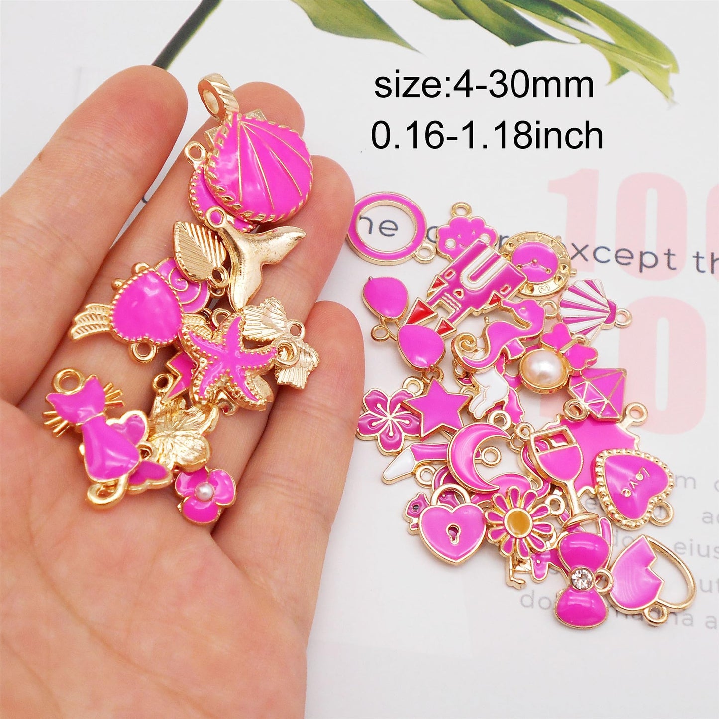 40Pcs Charms for Jewelry Making Assorted 40 Styles Gold-Plated Enamel Charms Earring Charms for DIY Necklace Bracelet Jewelry Making and Crafting