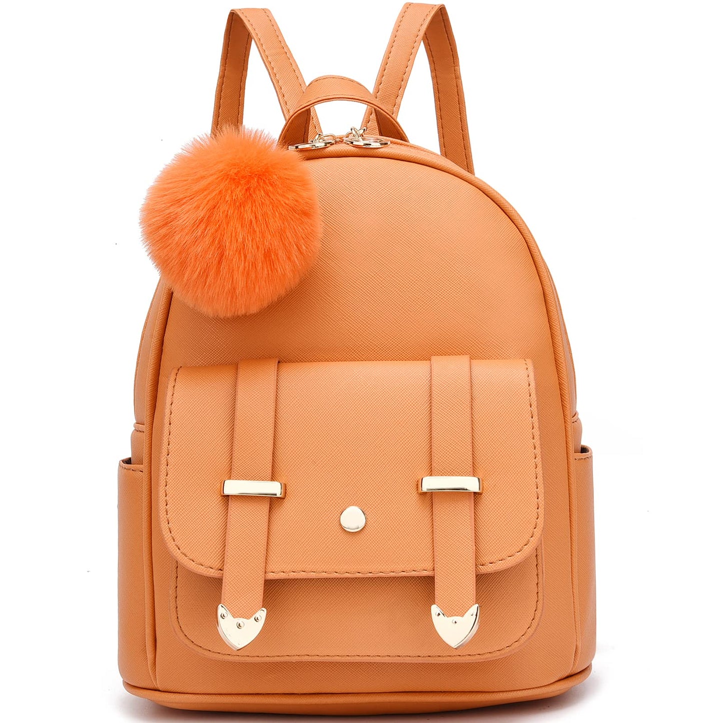 I IHAYNER Sac à dos tendance pour filles Mini sac à dos pour femmes Sacs à main pour adolescentes Sac à dos à pompon en cuir PU Sac à bandoulière