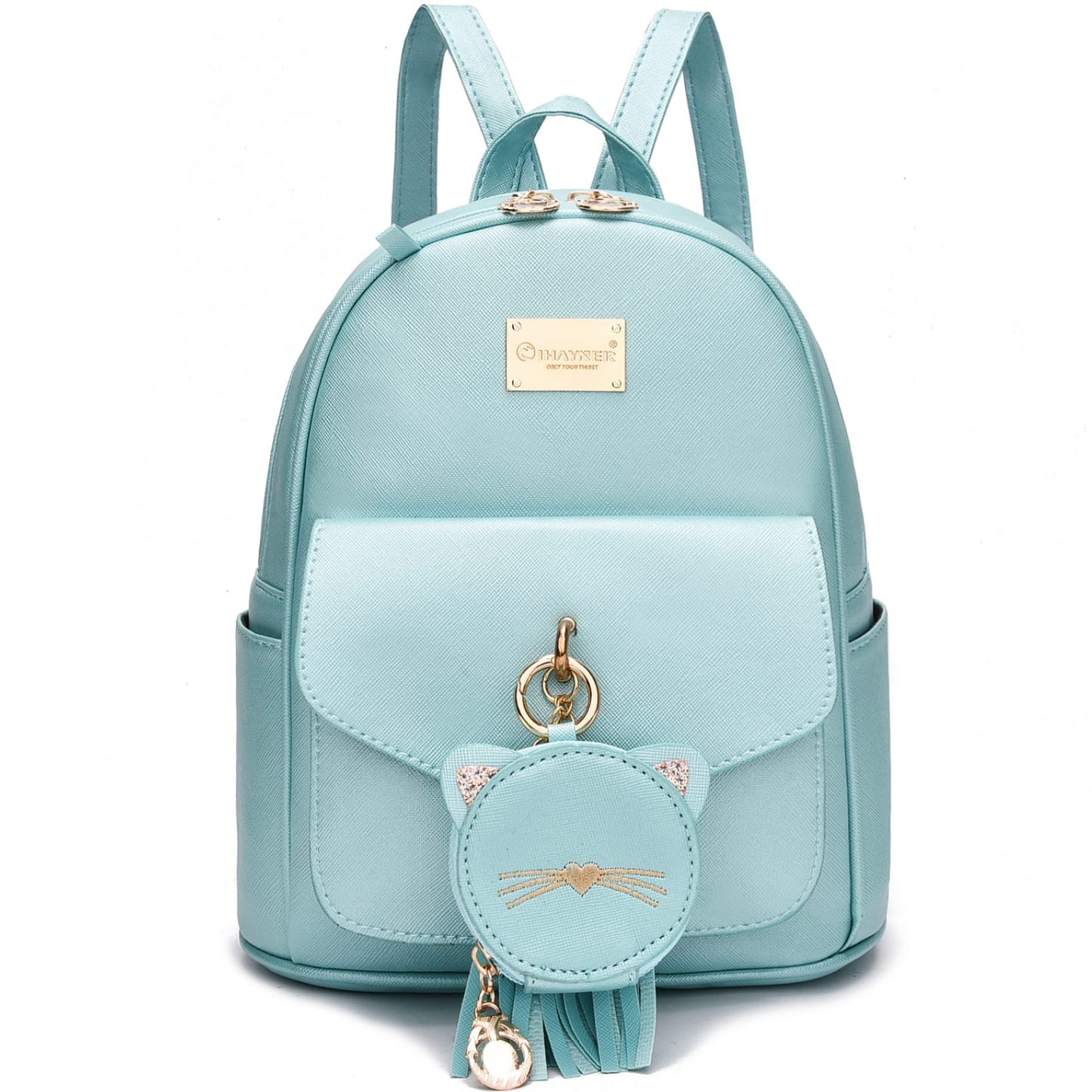 I IHAYNER Mini sac à dos pour filles Petit sac à dos pour adolescentes Femmes Mini sac à dos en cuir Sac à dos pour enfants avec sac à main Chaton 