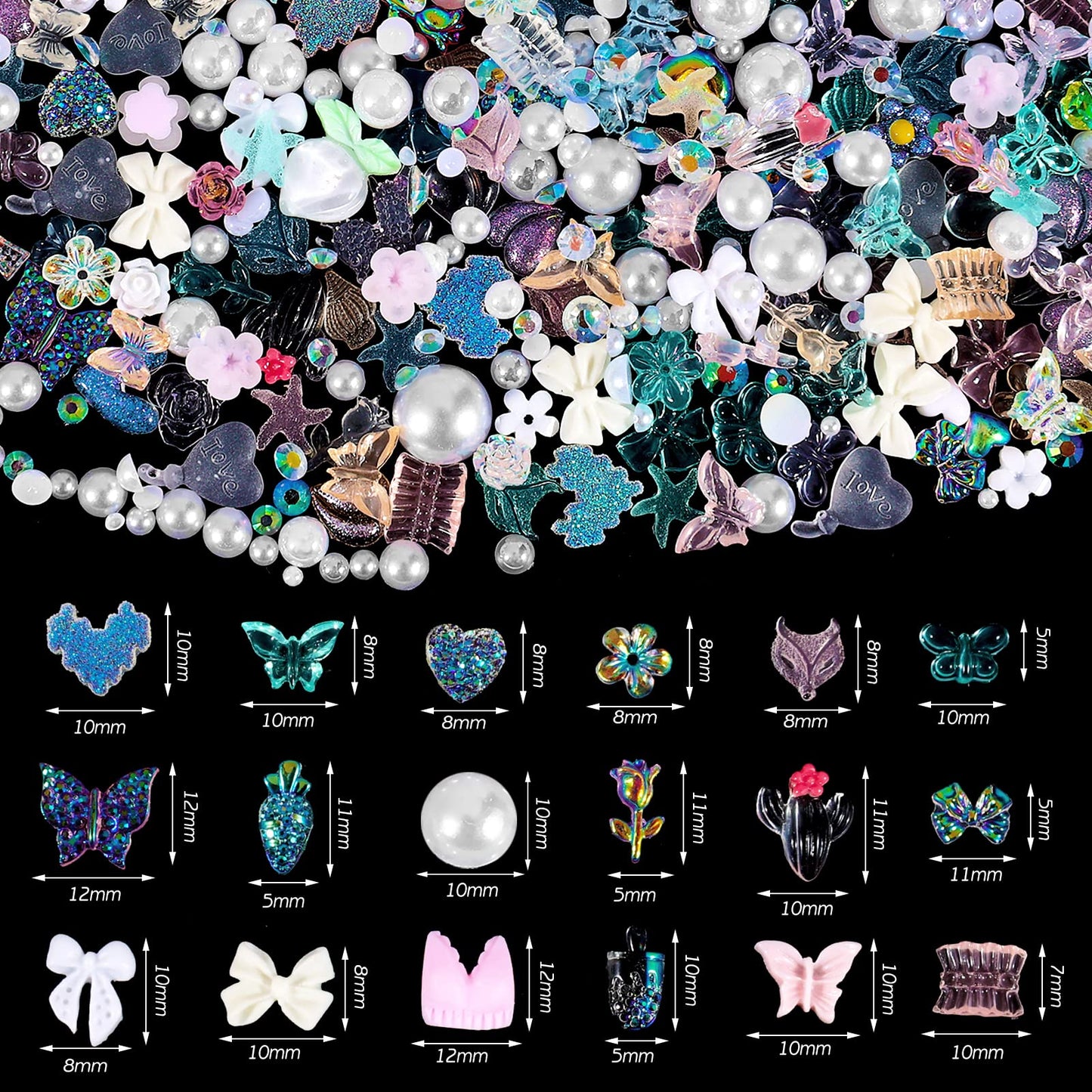 120Pcs Kawaii Slime Charms 3D Cute Mini Flatback Nail Gummy Bear Beads Bulk Resin Jewelry Making Candy Embellishments Supplies for Cell Phone Scrapbooking DIY Crafts